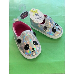 NWT Baby Girl First Steps Baby Soft Walking Slip-On Shoes Size 6-9 Months Panda